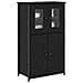 Credenza Rovere Nero 62 x 32 x 106,5 cm Legno multistrato - Foto miniatura 3