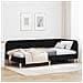 Cornice del letto ad angolo Nero 100 x 200 cm Tessuto - Foto miniatura 2