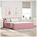 Letto con contenitore e LED con led Rosa 180 x 200 cm Velluto - Foto miniatura 2