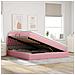 Letto con contenitore e LED con led Rosa 180 x 200 cm Velluto - Foto miniatura 4