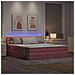 Letto con contenitore e LED con led Rosa 180 x 200 cm Velluto - Foto miniatura 5