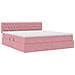 Letto con contenitore e LED con led Rosa 180 x 200 cm Velluto - Foto miniatura 6