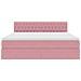 Letto con contenitore e LED con led Rosa 180 x 200 cm Velluto - Foto miniatura 8