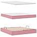 Letto con contenitore e LED con led Rosa 180 x 200 cm Velluto - Foto miniatura 9