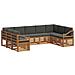 Set divani 9 pcs Naturale e Antracite Legno di Acacia Massello - Foto miniatura 1