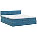 Letto ottomano con materasso Blu Scuro 140 x 190 cm Velluto - Foto miniatura 8