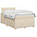 Letto box spring con materasso Crema 120 x 190 cm Tessuto - Foto miniatura 3