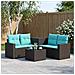 Set di divani 6 pz Nero e Blu Rattan sintetico e Acciaio - Foto miniatura 7