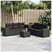 Set di divani 8 pz Nero Rattan sintetico e Acciaio - Foto miniatura 3