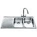 SP116S Lavello da incasso in Acciaio Inox Satinato con 2 Vasche Dimensioni 116 x 50 cm  - Foto miniatura 3