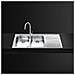 SP116S Lavello da incasso in Acciaio Inox Satinato con 2 Vasche Dimensioni 116 x 50 cm  - Foto miniatura 6