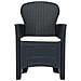 Sedie Da Giardino 2 Pz Cuscino Antracite Plastica Stile Rattan - Foto miniatura 3