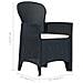 Sedie Da Giardino 2 Pz Cuscino Antracite Plastica Stile Rattan - Foto miniatura 5