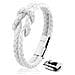 Bracciale da Donna in Pelle Premium, ""Knot"", 20cm, Bianco - Foto miniatura 1