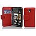 Custodia Compatibile Con Htc Desire 700 In Rosso Cremisi - Coperchio Protettivo In Ecopelle Testurizzata E Tasca Per Carte Di Credito - Foto miniatura 1