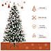 Albero di Natale Innevato 180 cm con 678 Rami Bacche Rosse e Pigne Bianche - Foto miniatura 8