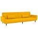 Divano Letto A 2 Posti Con 2 Cuscini Giallo In Velluto - Foto miniatura 1