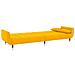 Divano Letto A 2 Posti Con 2 Cuscini Giallo In Velluto - Foto miniatura 4