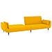 Divano Letto A 2 Posti Con 2 Cuscini Giallo In Velluto - Foto miniatura 6