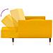 Divano Letto A 2 Posti Con 2 Cuscini Giallo In Velluto - Foto miniatura 8