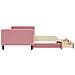 Divano Letto Estraibile Con Cassetti Rosa 100x200 Cm Velluto - Foto miniatura 3