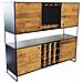 Mobile Credenza Vetrina In Legno E Metallo Portabottiglie E Appendi Calici Per Interno Locali Mumbai - Foto miniatura 1