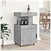 Carrello Bar Grigio Cemento 50x41x89 Cm In Legno Multistrato - Foto miniatura 3