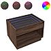 Tavolino Da Salotto Con Led Infinity Rovere Marrone 70x50x50 Cm - Foto miniatura 2
