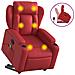 Poltrona Alzapersona Reclinabile Massaggio Rosso In Similpelle - Foto miniatura 2