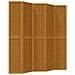 Divisorio Ambienti 5 Pannelli Marrone Legno Massello Paulownia - Foto miniatura 2