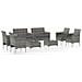 Set Divani Da Giardino 8 Pz Con Cuscini In Polyrattan Grigio - Foto miniatura 1