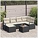Set divani giardino  6 pezzi con cuscini in polyrattan marrone, Divano giardino  2 posti con cuscini in polyrattan nero - Foto miniatura 2