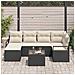 Set divani giardino  6 pezzi con cuscini in polyrattan marrone, Divano giardino  2 posti con cuscini in polyrattan nero - Foto miniatura 3