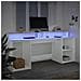 Scrivania con Luci LED Bianca 200x55x91 cm in Truciolato - Foto miniatura 5