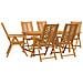 Set da Pranzo per Giardino da 7 Pezzi in Legno Massello di Acacia - Foto miniatura 1