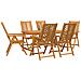 Set da Pranzo per Giardino da 7 Pezzi in Legno Massello di Acacia - Foto miniatura 3
