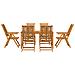 Set da Pranzo per Giardino da 7 Pezzi in Legno Massello di Acacia - Foto miniatura 7
