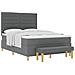 Letto Box Springs con Materasso e Panca Grigio Scuro 160x200 cm Tessuto - Foto miniatura 1
