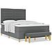 Letto Box Springs con Materasso e Panca Grigio Scuro 160x200 cm Tessuto - Foto miniatura 4