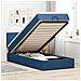 Pouf Letto con Materasso e LED Blu 100x200 cm in Tessuto - Foto miniatura 2