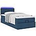 Pouf Letto con Materasso e LED Blu 100x200 cm in Tessuto - Foto miniatura 6