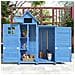 Casetta Da Giardino Per Armadio Da Giardino, 118x54x173cm(lxpxa), Resistente Alle Intemperie, Legno, Blu, Tetto In Pvc (set, 1 Pz., 1xarmadio Per Attrezzature) - Foto miniatura 1