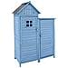 Casetta Da Giardino Per Armadio Da Giardino, 118x54x173cm(lxpxa), Resistente Alle Intemperie, Legno, Blu, Tetto In Pvc (set, 1 Pz., 1xarmadio Per Attrezzature) - Foto miniatura 2