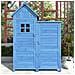 Casetta Da Giardino Per Armadio Da Giardino, 118x54x173cm(lxpxa), Resistente Alle Intemperie, Legno, Blu, Tetto In Pvc (set, 1 Pz., 1xarmadio Per Attrezzature) - Foto miniatura 4