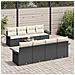 Set Divano da Giardino 7 pcs Nero e Crema 55 x 55 x 37 cm - Foto miniatura 3
