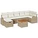 Set Divano da Giardino con cuscino 8 pcs Beige Poly Rattan - Foto miniatura 1