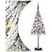 Albero di Natale con 150 LED Bianco 150 cm PE e Acciaio - Foto miniatura 1