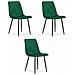 Sedia TURIN - Design ergonomico in velluto verde scuro x 3 - Foto miniatura 1