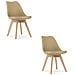 Set di 2 sedie da pranzo Mark, beige scuro + naturale. - Foto miniatura 5