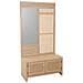 Sgabello Da Mobile Da Ingresso In Legno E Rete Marrone 90x8x181h-90x39x46h - Foto miniatura 1